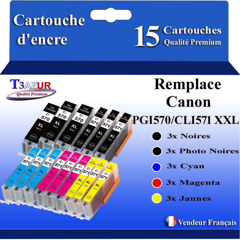 Lot de 10 Cartouches Compatibles Canon PGI570/CLI571 XL