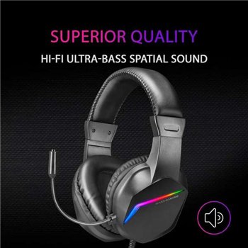 Casque gaming Mars MH122 ultraléger avec éclairage arc-en-ciel FRGB