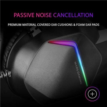 Casque gaming Mars MH122 ultraléger avec éclairage arc-en-ciel FRGB