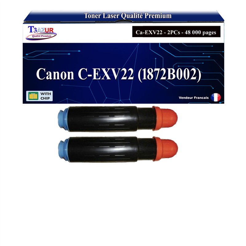 2x Toners compatibles Canon C-EXV22 (1872B002) - Noire - 48 000 pages