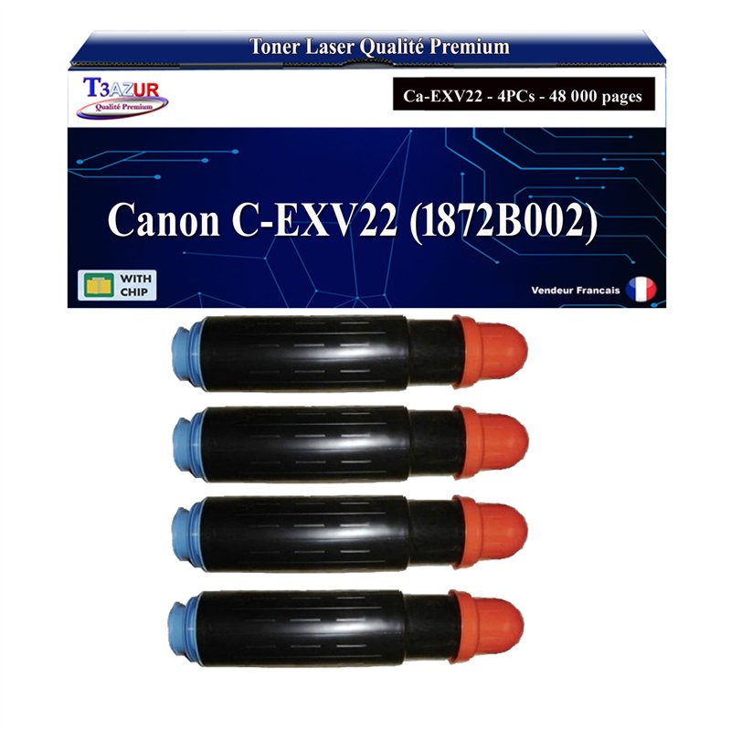 4x Toners compatibles Canon C-EXV22 (1872B002) - Noire - 48 000 pages