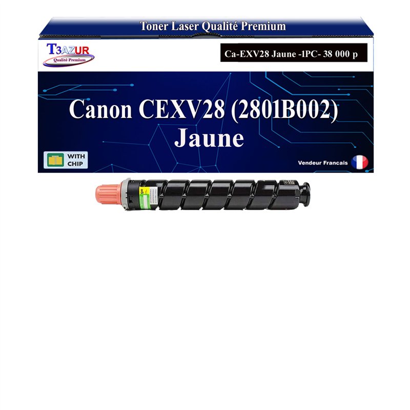 Toner compatible Canon CEXV28 (2801B002) - Jaune - 38 000 pages