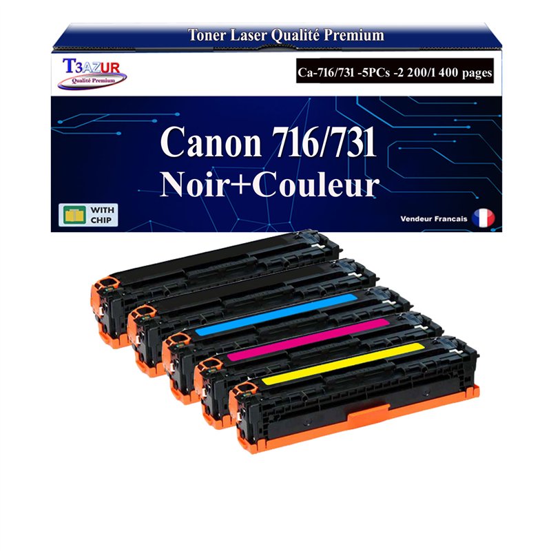 Lot de 5 Toners compatibles Canon 716 / 731