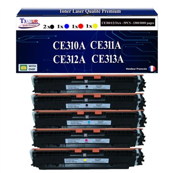 Lot de 4 Toners compatibles avec HP CE310/1/2/3A (126A)