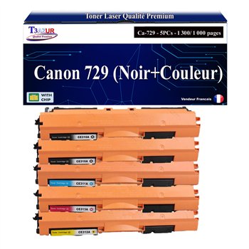 Lot de 5 Toners compatibles avec Canon 729
