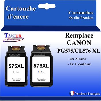 2x Cartouches Compatibles avec Canon PG-575/CL-576 XL (Haute Capacité)
