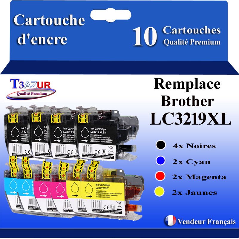 Lot de 10 Cartouche compatible Brother LC3217/LC3219XL