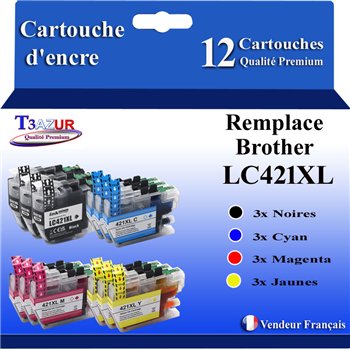 Lot de 12 Cartouches compatibles Brother LC421XL