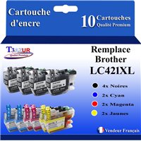 Lot de 10 Cartouches compatibles Brother LC421XL