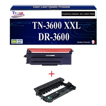 Kit Tambour/Toner compatibles avec Brother TN3600XXL / DR3600