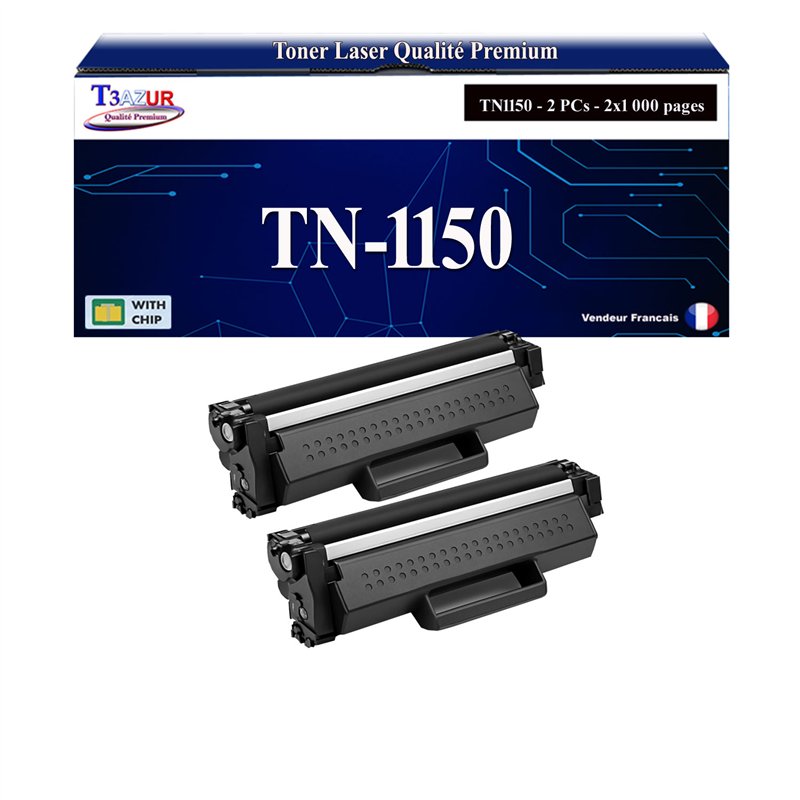 2x Toners compatibles avec Brother TN1150 - 1 000 pages