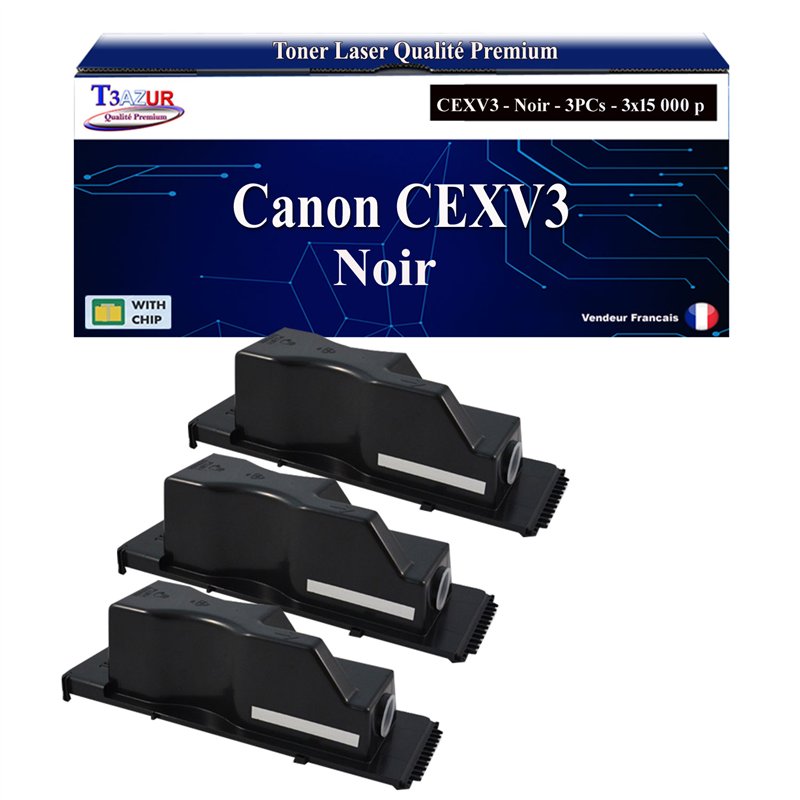 3x Toners compatibles avec Canon C-EXV3 (6647A002)- 15 000 pages