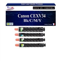 4x Toners compatibles avec Canon C-EXV34 (Noir/Cyan/Magenta/Jaune)