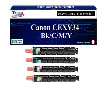 4x Toners compatibles avec Canon C-EXV34 (Noir/Cyan/Magenta/Jaune)