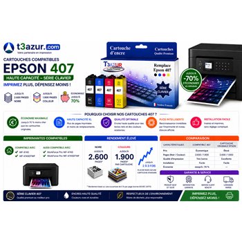 Lot de 5 Cartouches d'encre génériques Epson 407