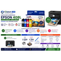 Lot de 8 Cartouches d'encre génériques Epson 408L