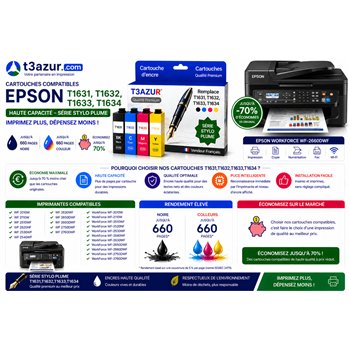 Cartouche compatible Epson T1634/T1624 (16XL)(C13T16344010/C13T16244010) - Jaune