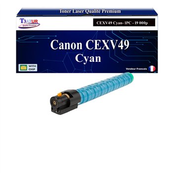 Toner compatible avec Canon CEXV49 (8525B002/NPG67/GPR53) - Cyan - 19 000 pages
