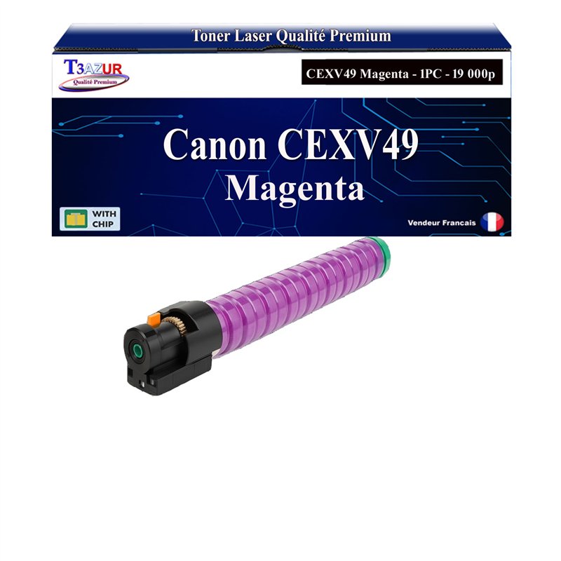 Toner compatible avec Canon CEXV49 (8526B002/NPG67/GPR53) - Magenta - 19 000 pages