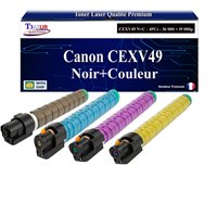 Lot de 4 Toners compatibles avec Canon CEXV49