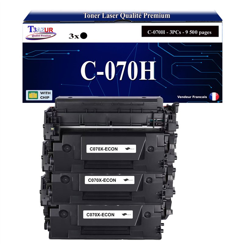3x Toners compatibles avec Canon 070H (5640C002) - 9 500 pages