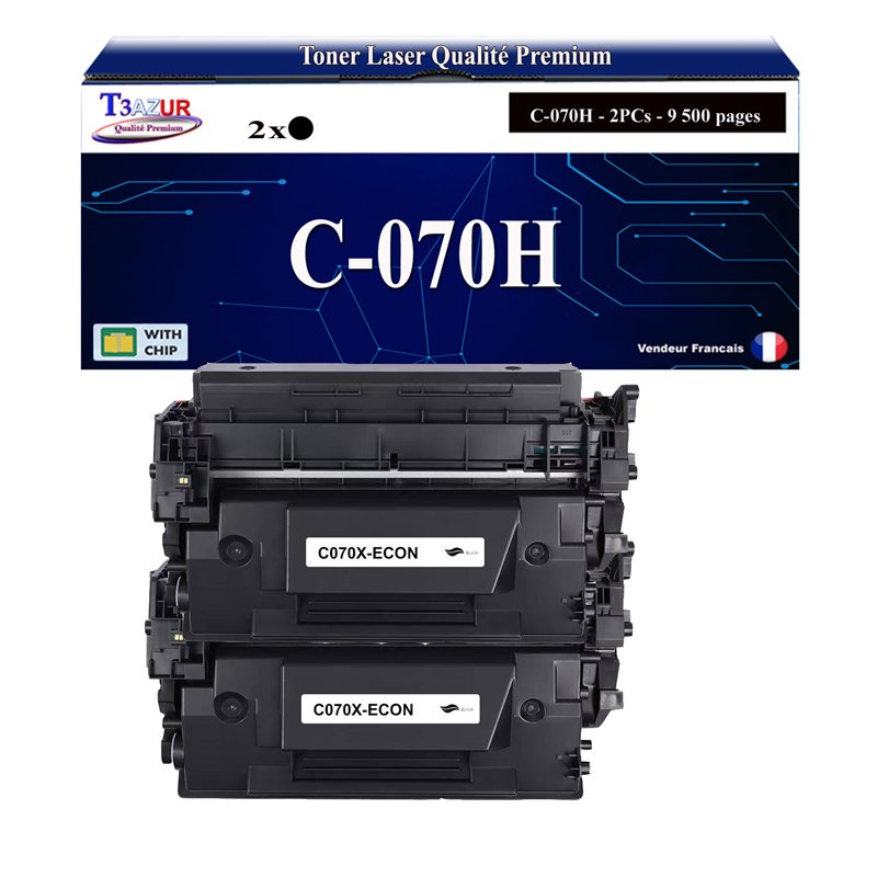 2x Toners compatibles avec Canon 070H (5640C002) - 9 500 pages