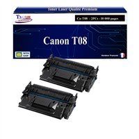 2x Toners compatibles Canon T08 (3010C006) Noir - 10 000 pages
