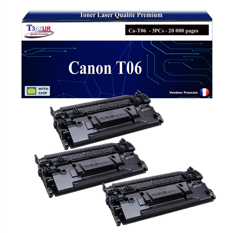 3x Toners compatibles Canon T06 (3526C002) Noir - 20 000 pages