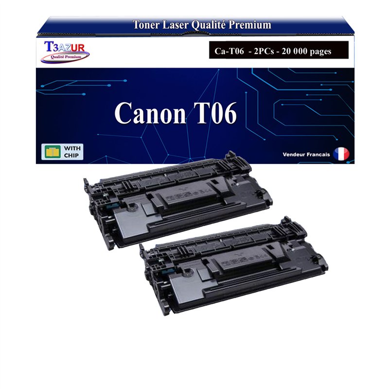 2x Toners compatibles Canon T06 (3526C002) Noir - 20 000 pages