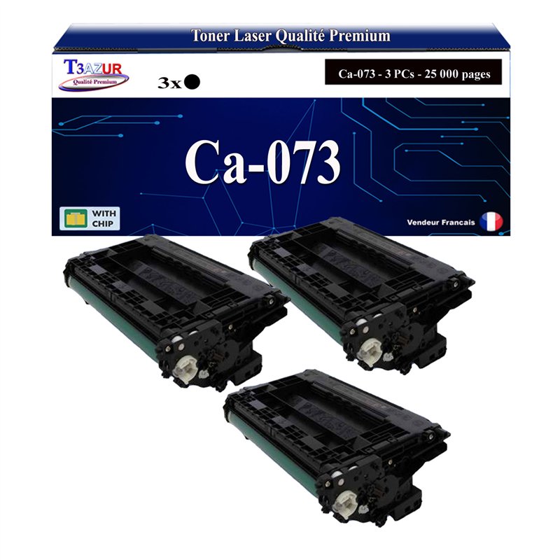 3x Toners compatibles Canon 073 (5724C001) - Noire - 25 000 pages