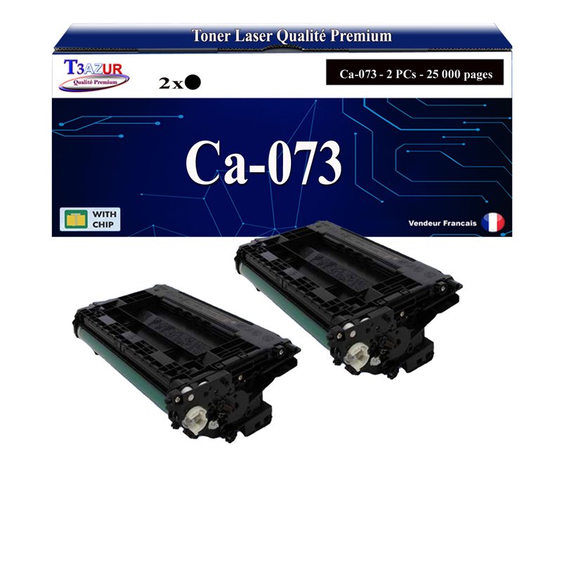 2x Toners compatibles Canon 073 (5724C001) - Noire - 25 000 pages