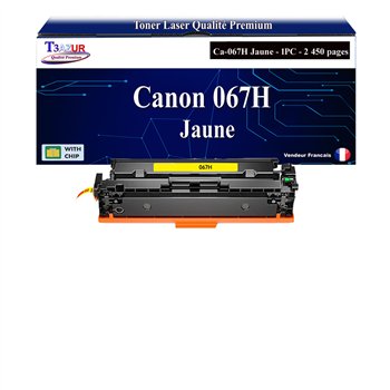 Toner compatible avec Canon 067H (5103C002/5099C002) Jaune - 2 450 pages