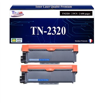 Lot de 2 Toners compatibles avec Brother TN2320/ TN2310 - 2 600 pages