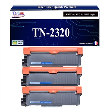 Lot de 3 Toners compatibles avec Brother TN2320/ TN2310 - 2 600 pages