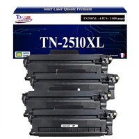 Lot de 2 Toners compatibles avec Brother TN-2510XL Noir Haute Capacité – 3000 Pages