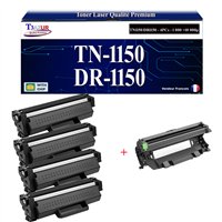 Kit tambour+4Toners compatibles avec Brother DR1150/ TN1150