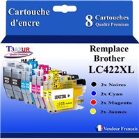 Lot de 8 Cartouches compatibles Brother LC422XL (LC422XLBK)