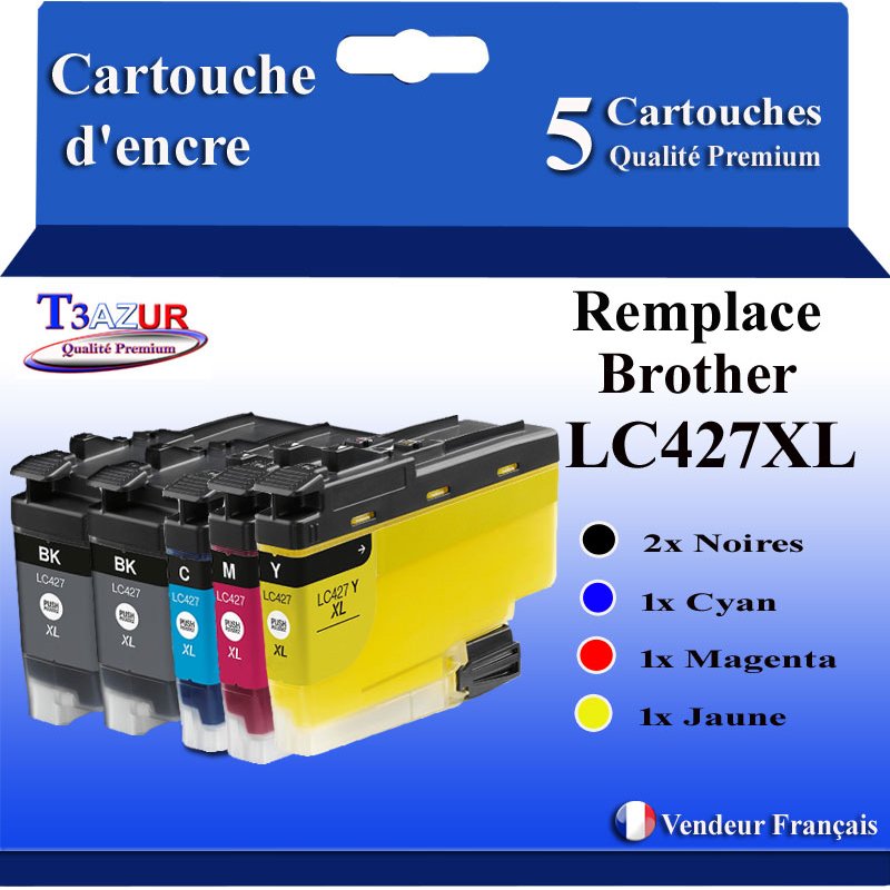 Lot de 5 Cartouches compatibles Brother LC427XL
