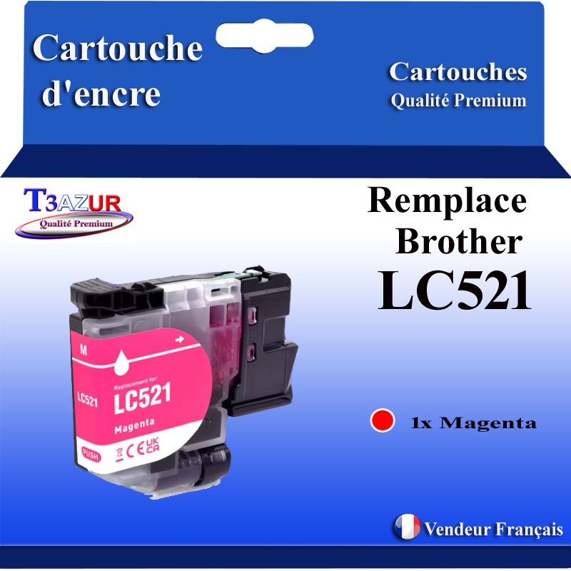 Cartouche compatible Brother LC521 (LC521M) Magenta