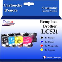 Lot de 4 Cartouches compatibles avec Brother LC521