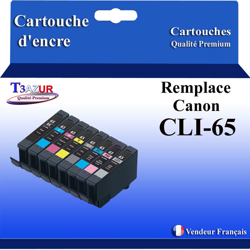Lot de 8 Cartouches génériques Canon CLI65