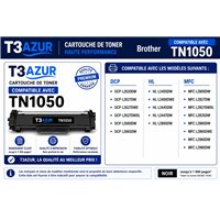 Lot de 2 Toners compatibles avec Brother TN1050 - 1 000 pages
