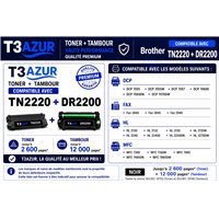 4 Toners+Tambour compatible Brother TN2220 /  DR2200
