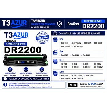 Tambour compatible Brother DR2200 (DR-2200) - 12 000 pages