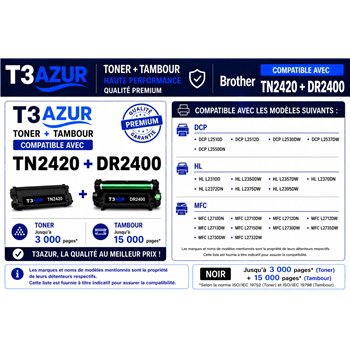 Toner+Tambour compatible Brother TN2420/ TN2410/ DR2400