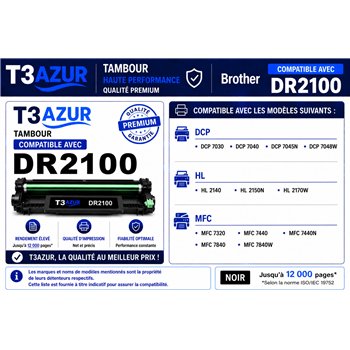 Tambour compatible Brother DR2100/ DR360 - 12 000 pages