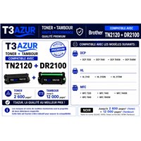 Toner + Tambour compatible Brother TN2120/ DR2100