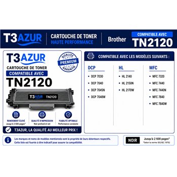 Toner compatible Brother TN2120/ TN2110 - 2 600 pages