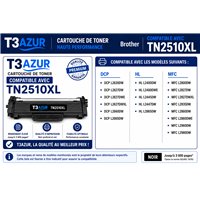 Toner Compatible Brother TN-2510XL Noir Haute Capacité – 3000 Pages