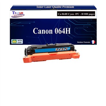Toner compatible avec Canon 064H (4936C001/4935C001) Cyan - 10 000 pages
